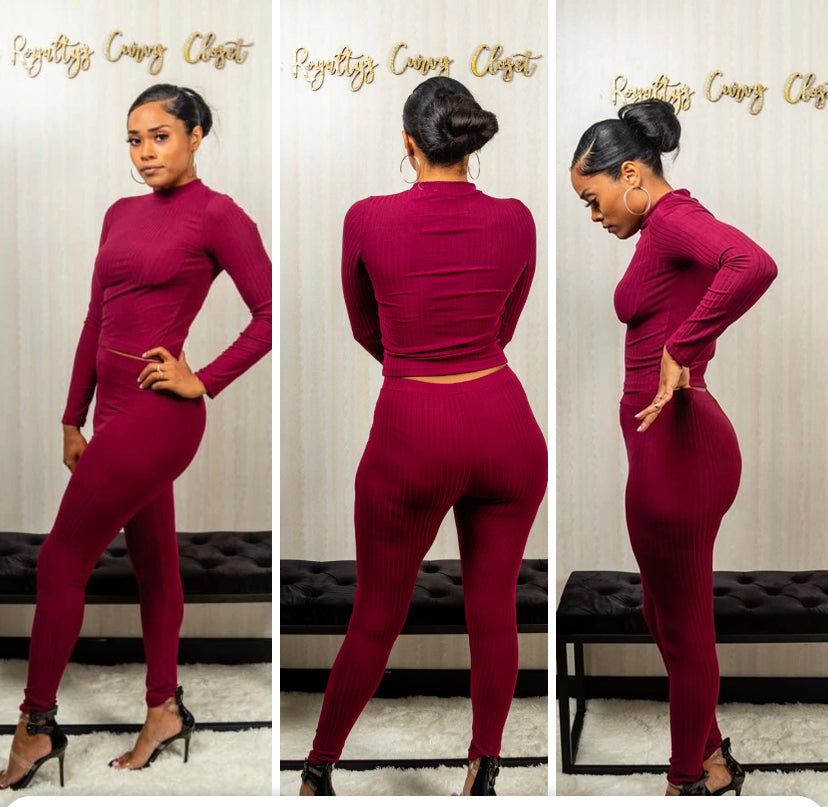 Wine 2 piece legging